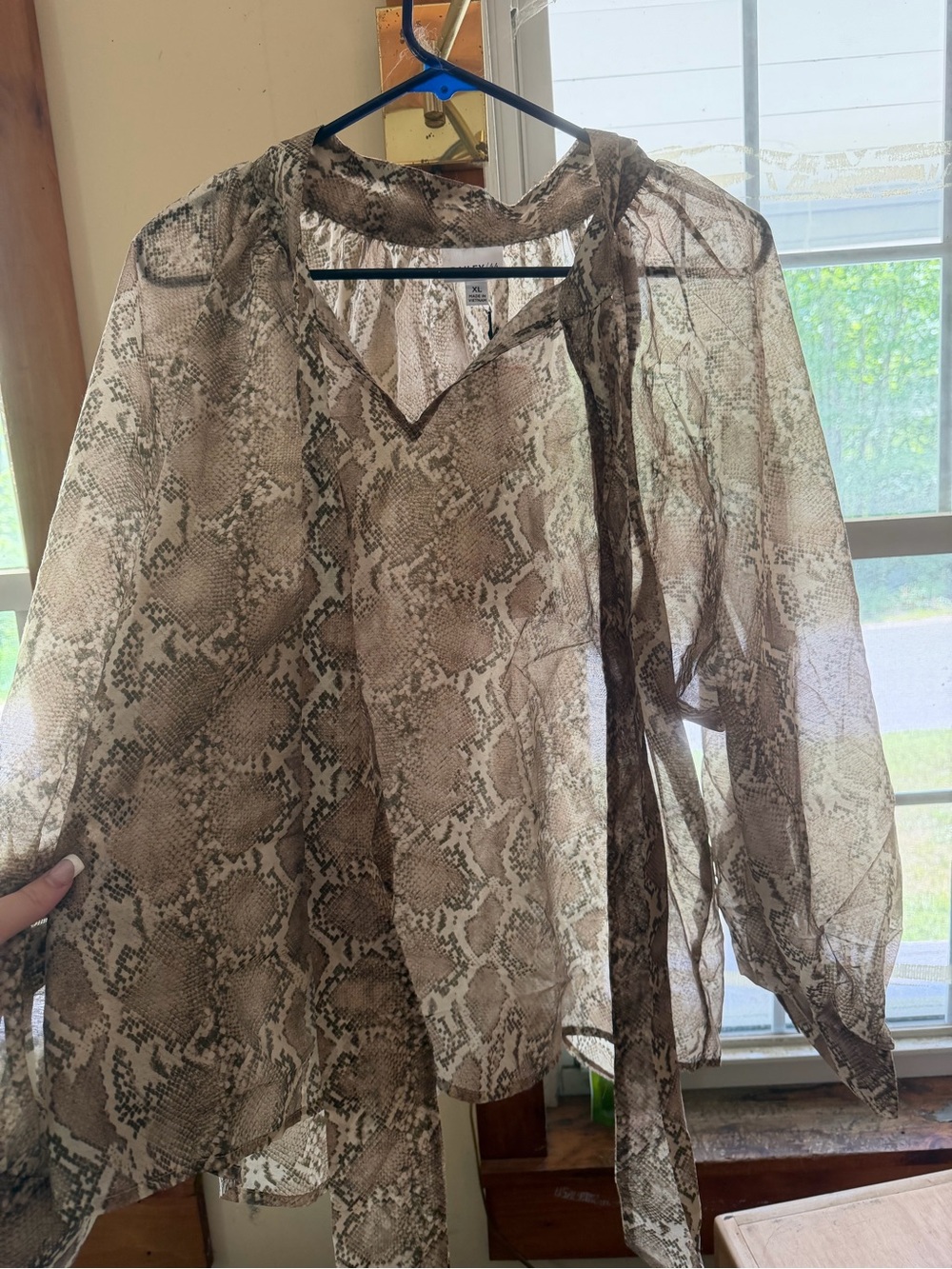 Bailey 44 Sheer Snake-Print Cover in Brown and Cream